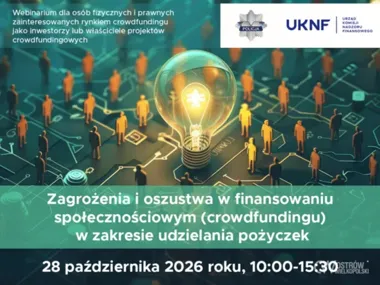 Webinarium o zagrożeniach w crowdfundingu pożyczkowym